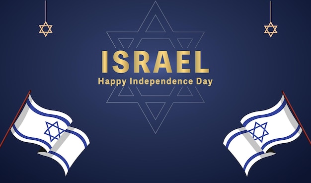 Israel Independence Day Vector Illustratie met Vlag en David Star Design