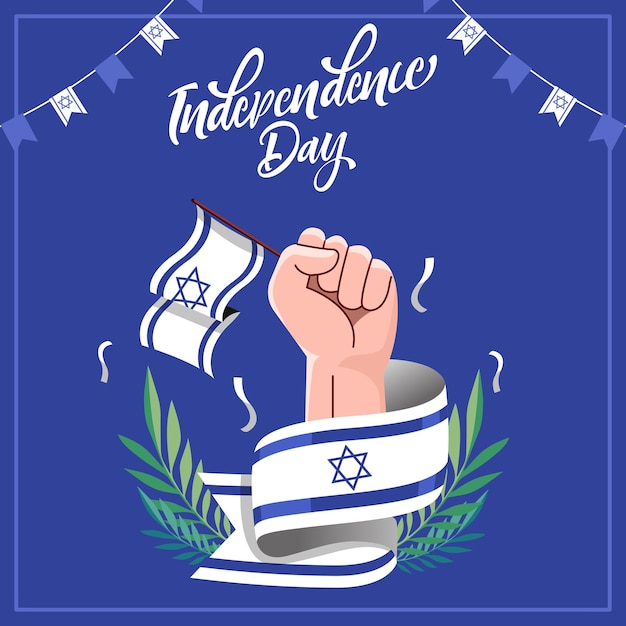 Israel Independence Day Vector Illustratie met Vlag en David Star Design