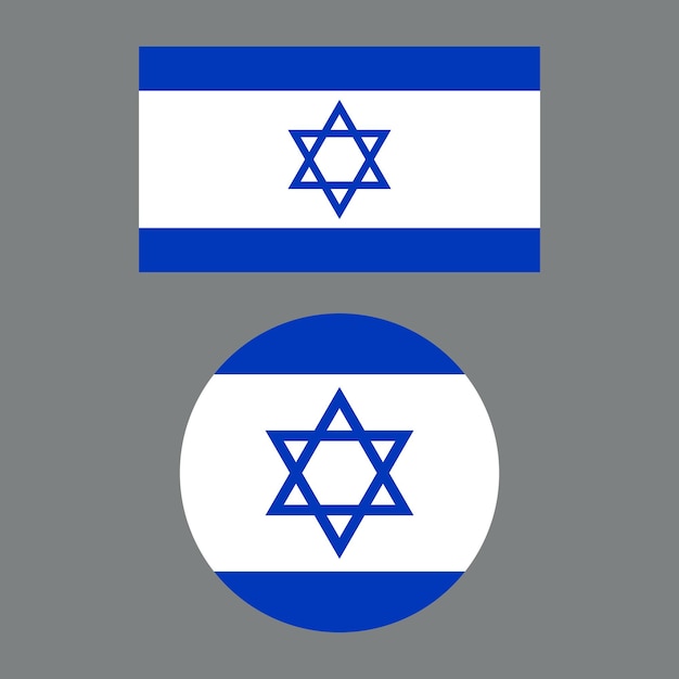 Vector israël land nationale vlag vector in cirkel en vierkant vorm