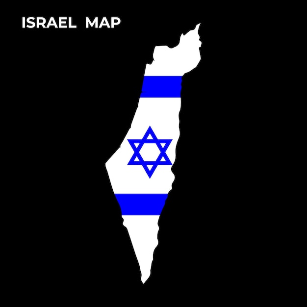 Israel National Flag Map Design Illustration Of Israel Country Flag Inside The Map vector image