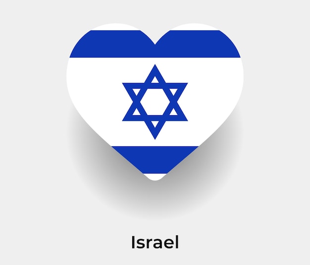 Israël vlag hart vorm pictogram vectorillustratie