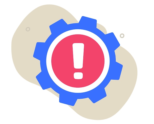 issue error cog wheel icon vector as broken system technical maintenance graphic