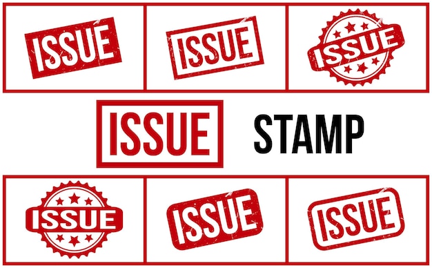 Issue Rubber Stamp Set Vector