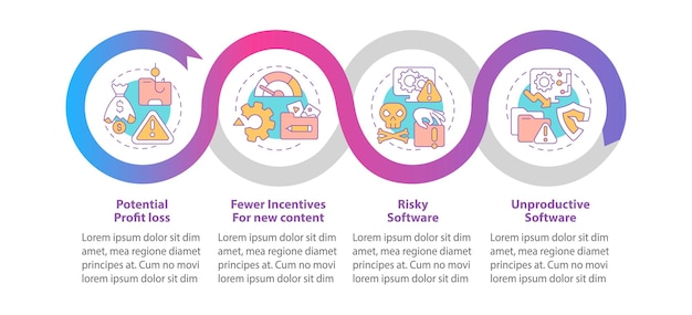 디지털 불법 복제 벡터 Infographic 템플릿의 문제