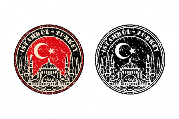 Istambul turchia timbro viaggio design logo