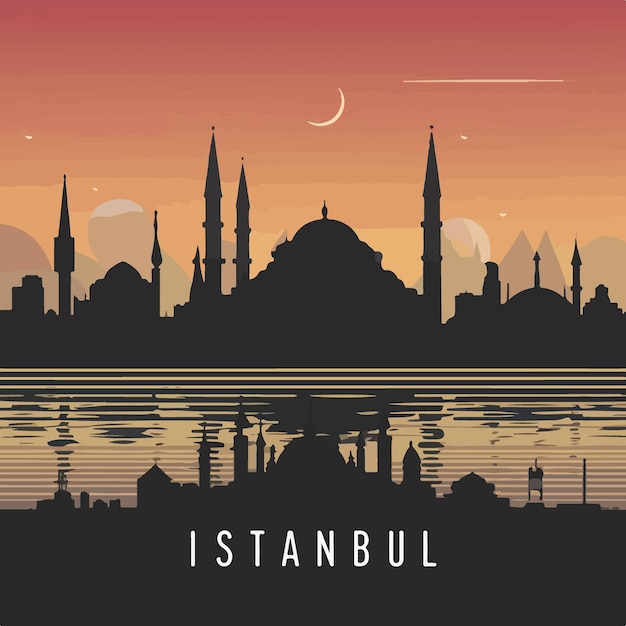 Vector istanbul city skyline vector