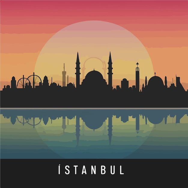 Vector istanbul city skyline vector