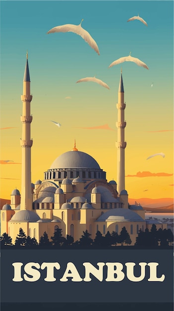 Istanbul retro poster