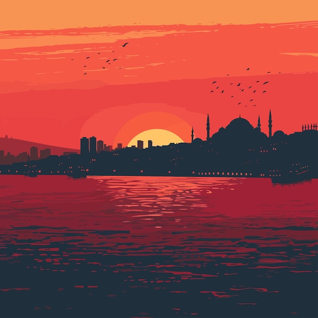 Vector istanbul_skyline_vector_illustratie