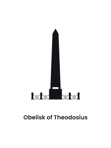 Istanbul Turkije concept. Silhouet van de Obelisk van Theodosius. Vector illustratie.