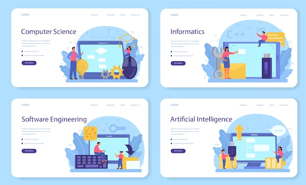 Banner web per l'istruzione it o set di pagine di destinazione