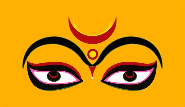 It is a beautiful illustration of Lord Durga39s eyes with a red halfred moon