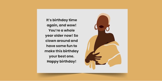 Снова время дня рождения, открытка с днем рождения для африканских женщин