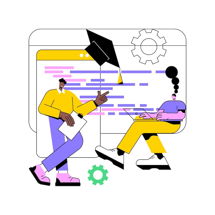 Vector it management courses abstract concept vector illustration