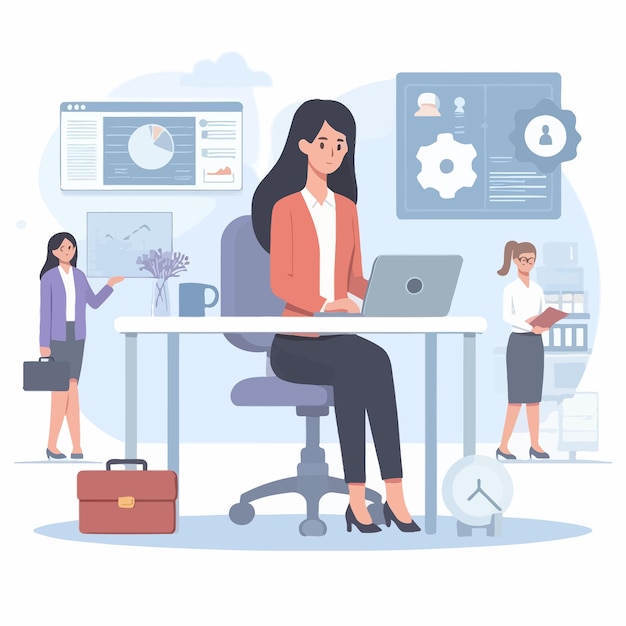 Vector a it manager business woman in flat design