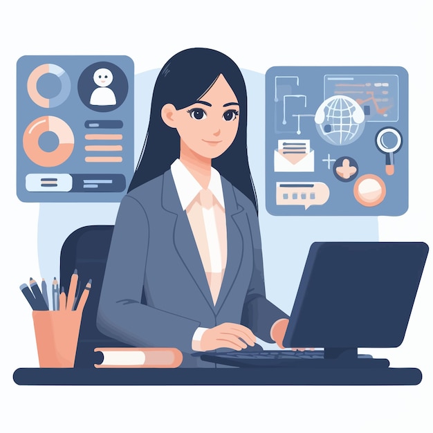 Vector a it manager business woman in flat design