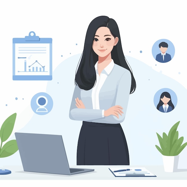 Vector a it manager business woman in flat design