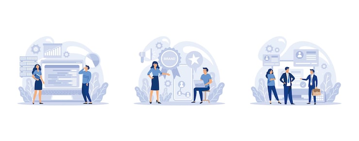 Vector it 직업 집합입니다. 프로그래머는 소프트웨어를 작성하고 컴퓨터용 코드를 만듭니다. 프로젝트용 코딩 스크립트