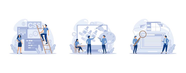 Vector it 직업 집합입니다. 프로그래머는 소프트웨어를 작성하고 컴퓨터용 코드를 만듭니다. 프로젝트용 코딩 스크립트