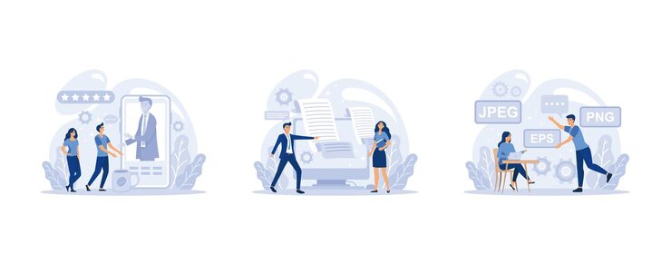 Вектор набор ит-профессии. программист пишет программное обеспечение и создает код для компьютера. скрипт кодирования для проекта