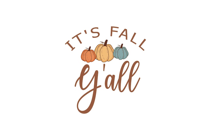 Vector it's fall y'all retro typography t-shirt