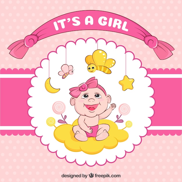 It's a girl baby shower background