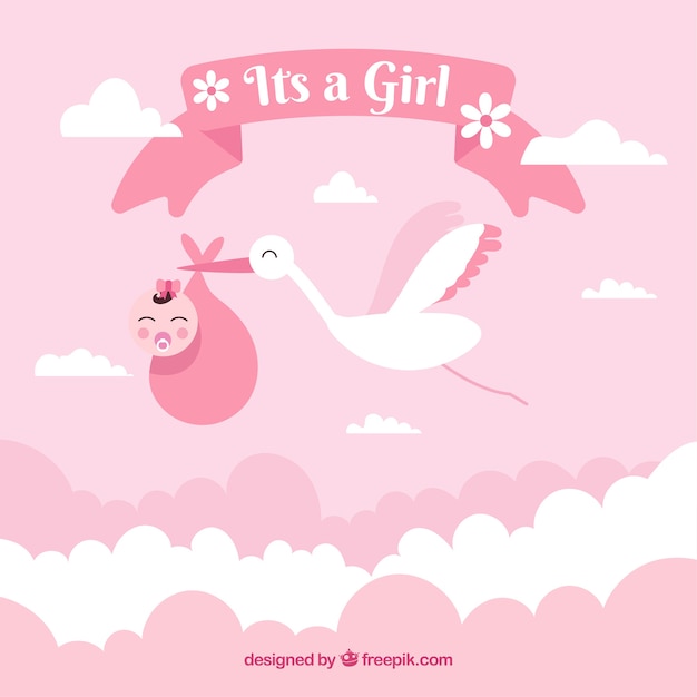 It's a girl baby shower background