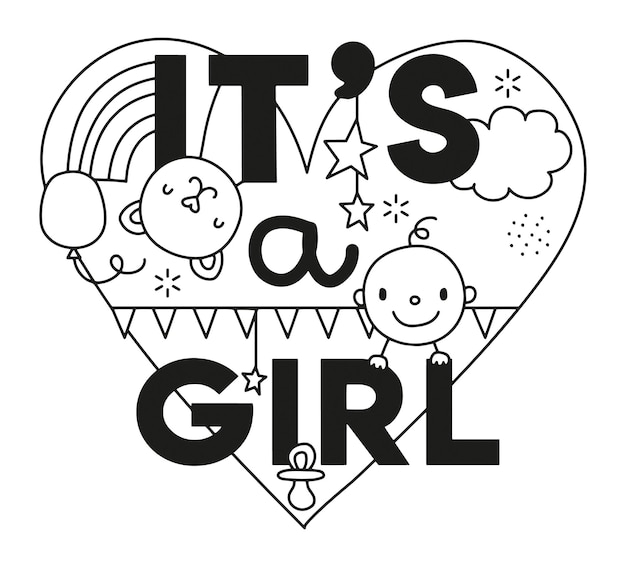 It's a girl heart vector illustration