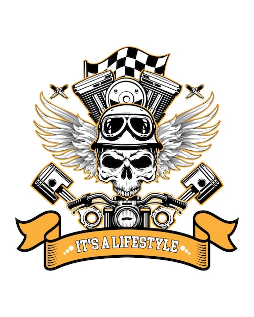 It's a lifestyle motorcycle tshirt design with motorcycle elements