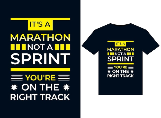 短距離走ではなくマラソンです 印刷可能な T シャツのデザインのイラストを描いています