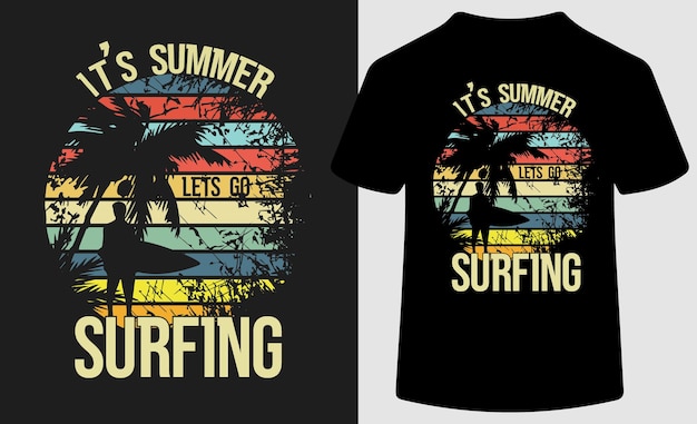 Vector it's summer lets go surfing