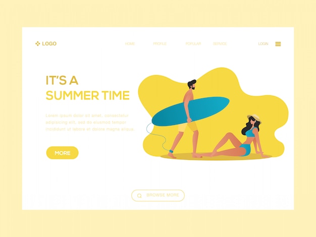 Vector it's a summer time web illustration