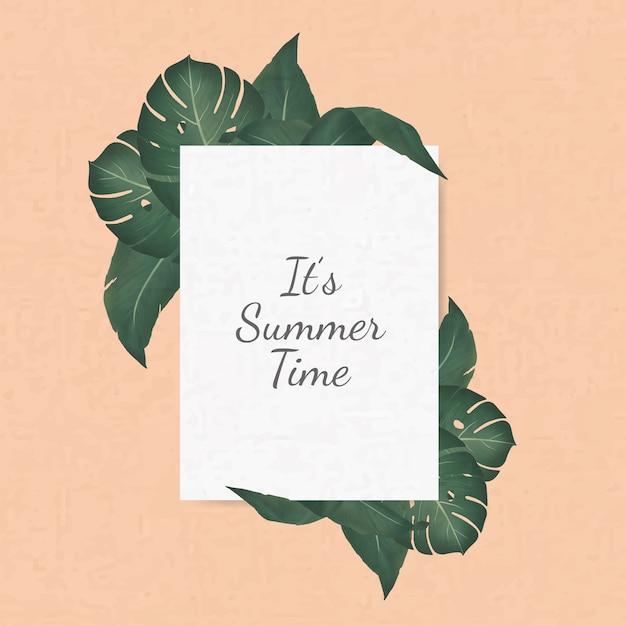 It's Summer time with Tropical Floral Frame template