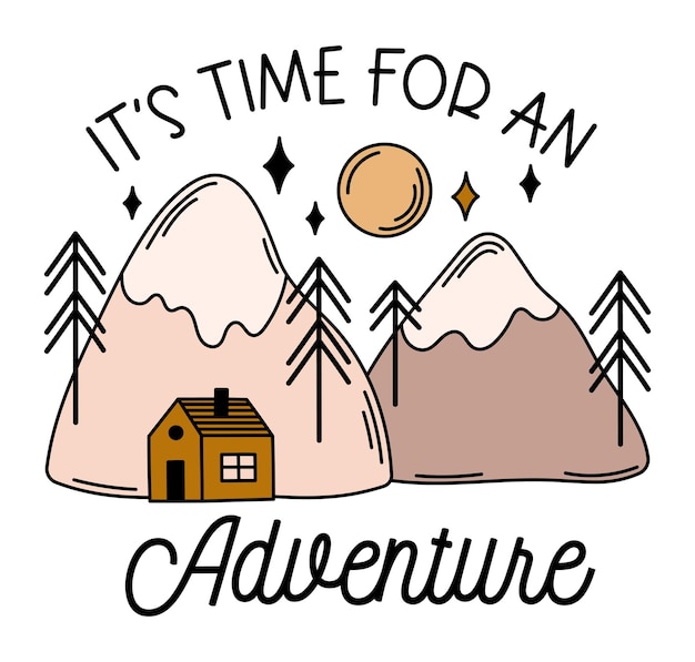 It's time for an adventure. Camping outdoor vector design