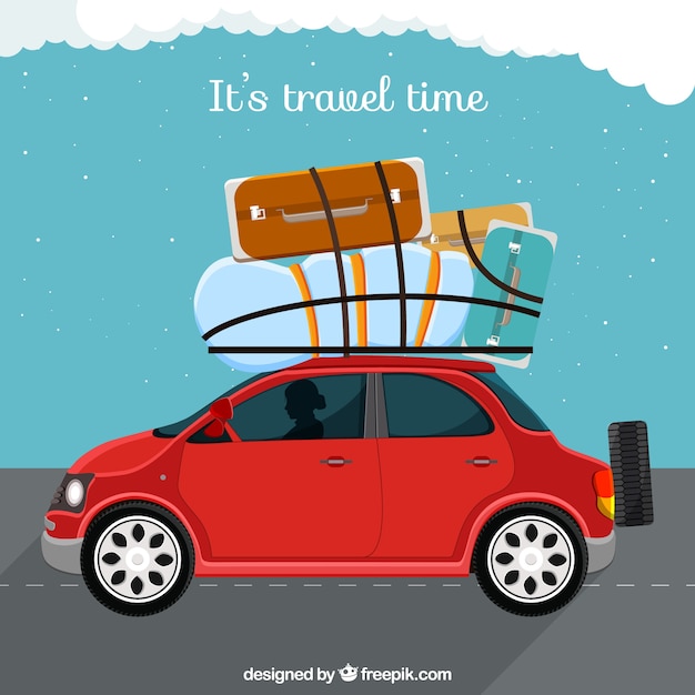 Vector it's travel time illustration