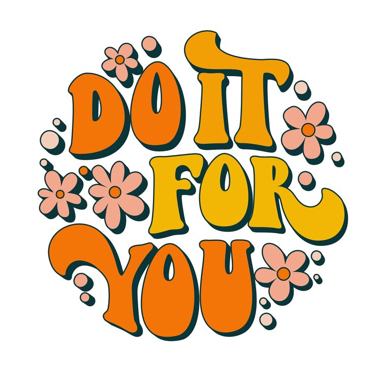 Vector do it for you modern flat illustration with colorful do it groovy text