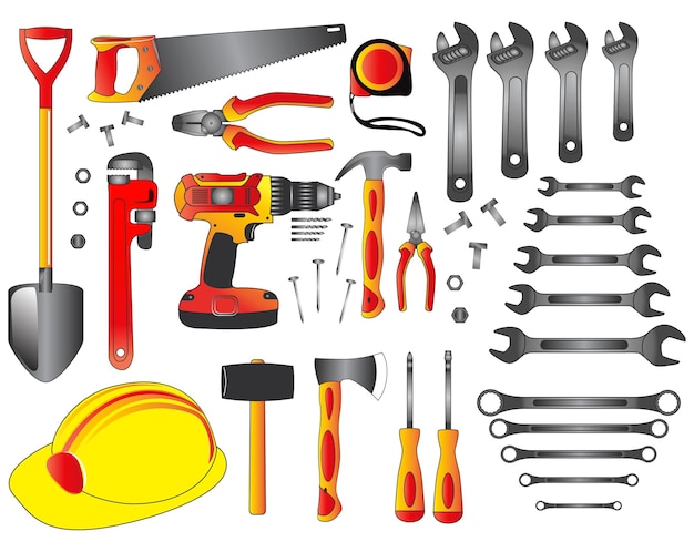 Do it yourself concept or set of hand tools eps vector