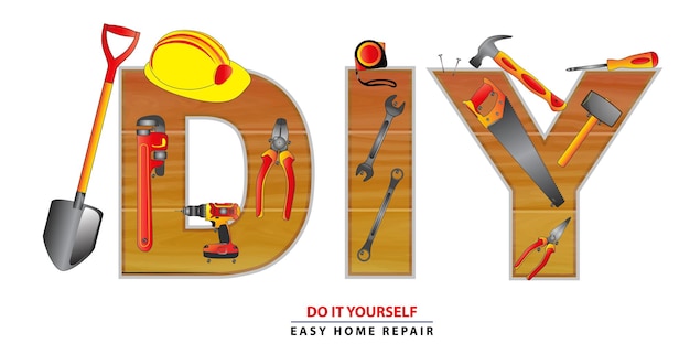 Do it yourself concept or set of hand tools eps vector