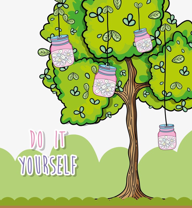 Vector do it yourself gardening cartoons concept