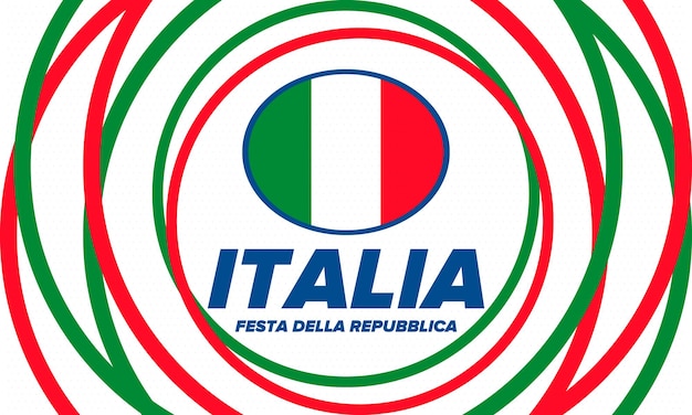 Vector italia festa della repubblica italiana tekst in het italiaans italiaanse republiek dag italië vlag vector