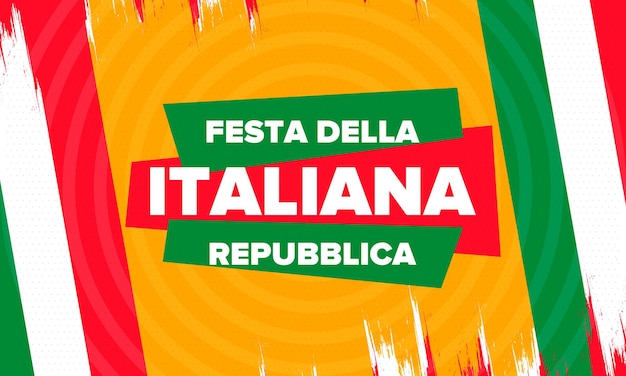 Italia festa della repubblica italiana text in italian italian republic day italy flag vector