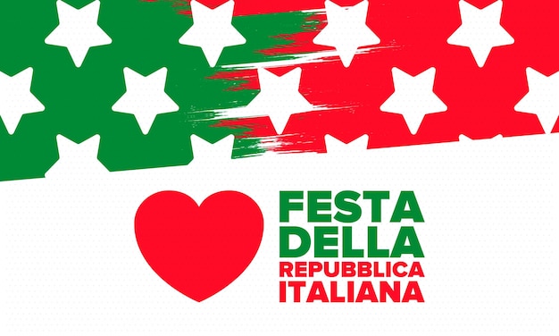 Vettore italia festa della repubblica italiana testo in italiano festa della repubblica italiana bandiera italia vettore