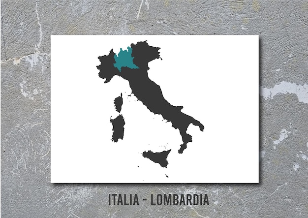 Vector italia regioni lombardia mappa