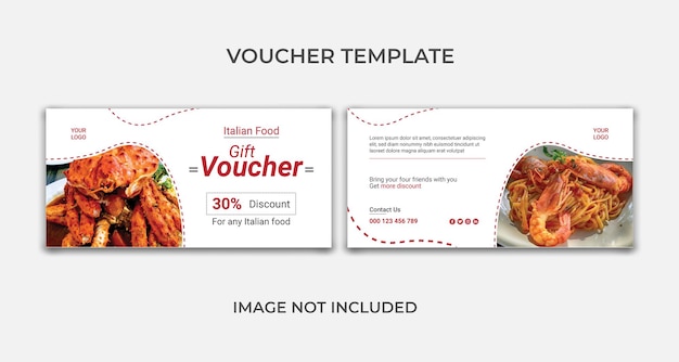 Italiaans eten cadeaubon sjabloonontwerp