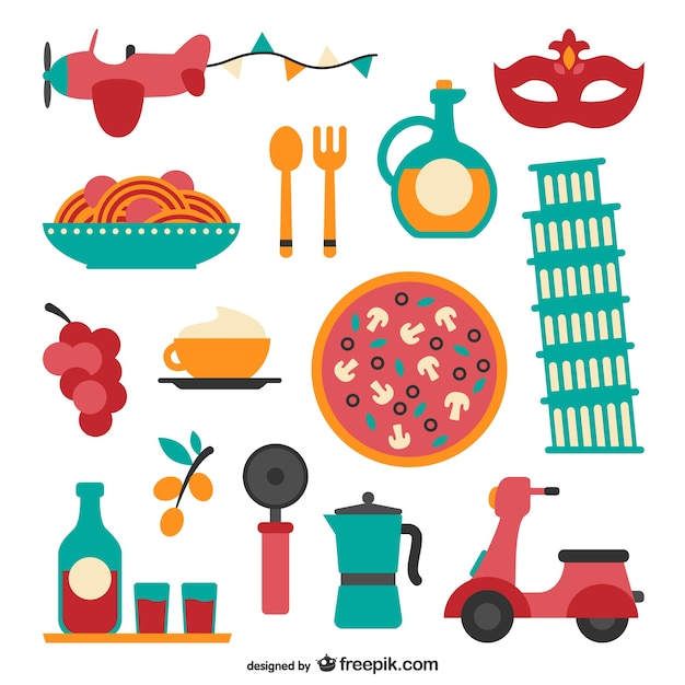 Italiaans eten vector pack