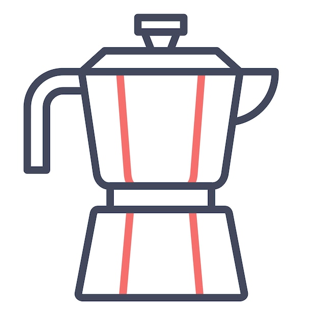 Italiaanse koffiepot vector illustratie stijl