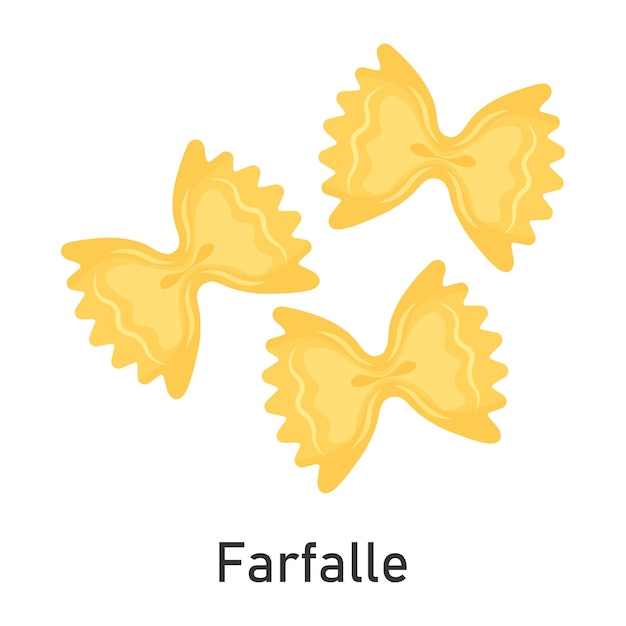 Italiaanse pasta Farfalle Voor menu-ontwerpverpakkingen en meer Vectorillustratie