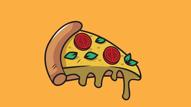 Italiaanse pizza slice vectorillustratie