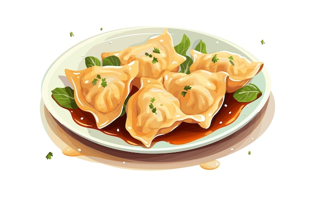 Vector italiaanse ravioli geïsoleerde vectorstijlillustratie