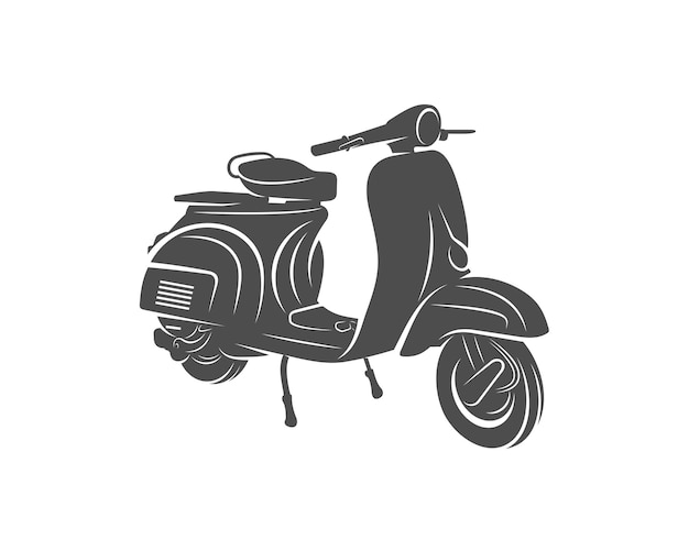 Vector italiaanse scooter uit italië pictogram in zwarte stijl geïsoleerd op een witte achtergrond italië land symbool voorraad vectorillustratie